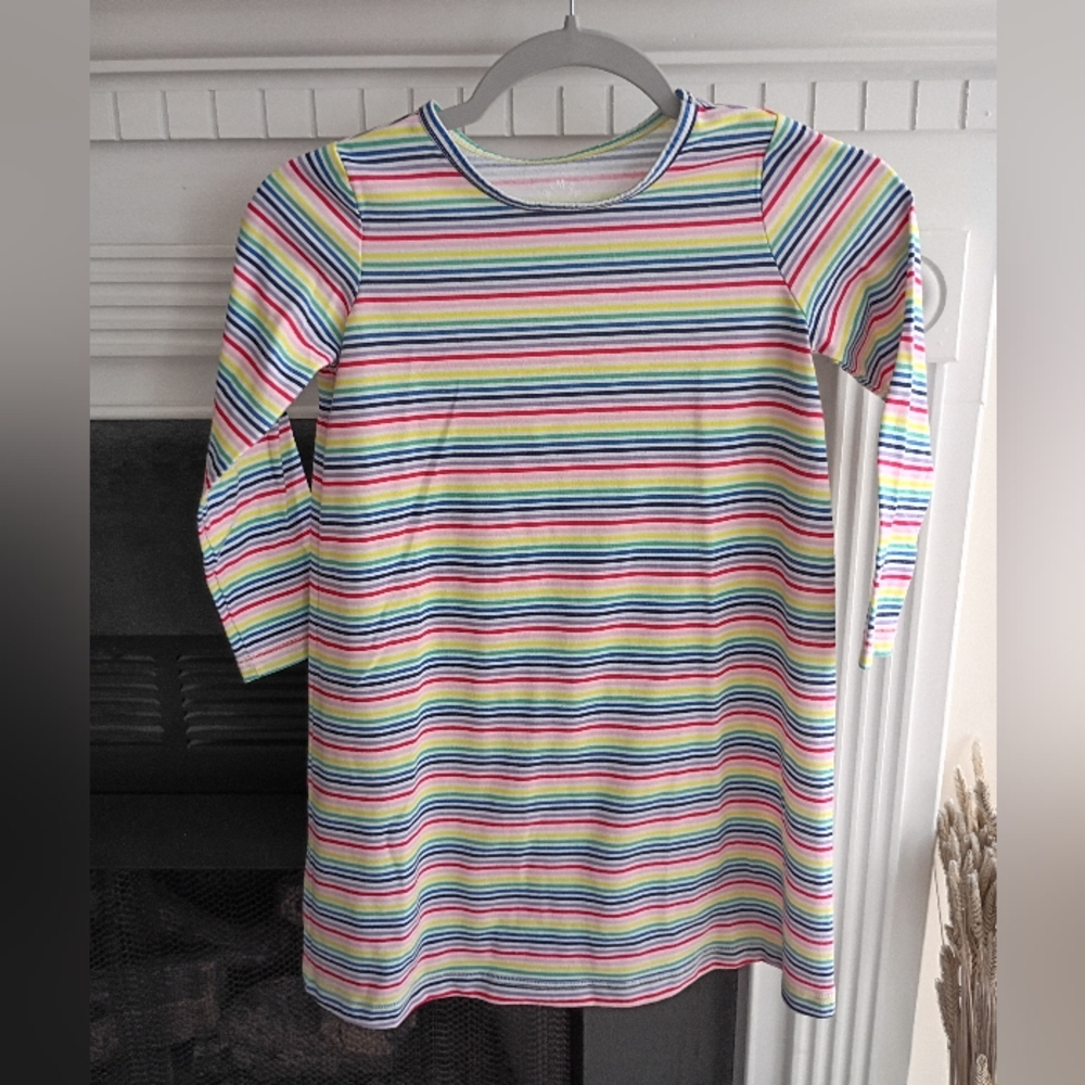 Primary 8-9 Bright Rainbow Stripe Nightgown